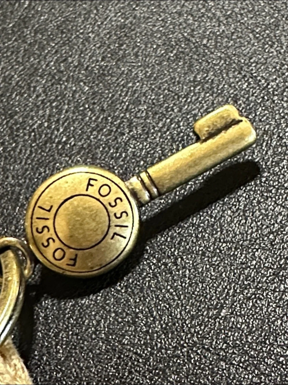 Fossil Vintage Multicolor Strap Brass Signed Key Chain